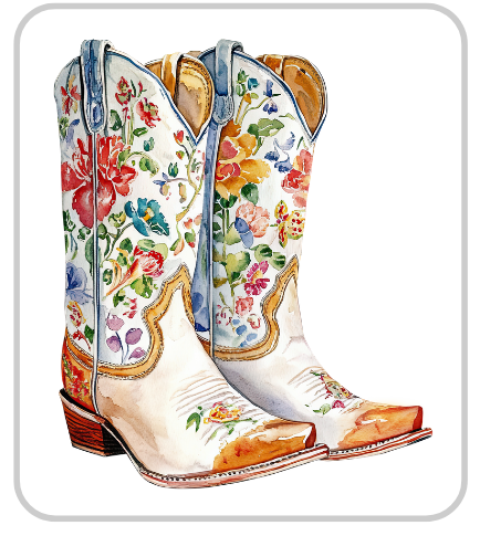 Floral Boot Sticker