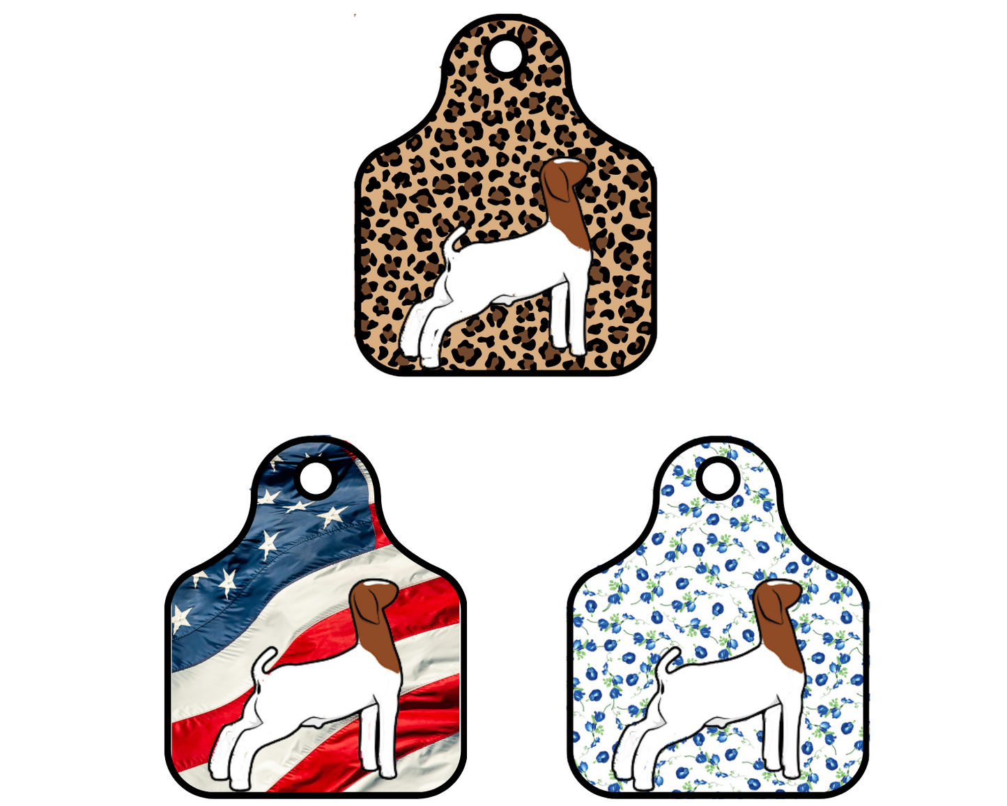 2x2 Show Goat Ear Tag Sticker