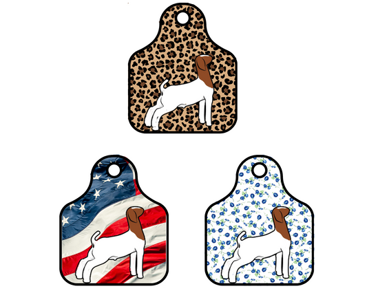 4x4 Show Goat Ear Tag Sticker