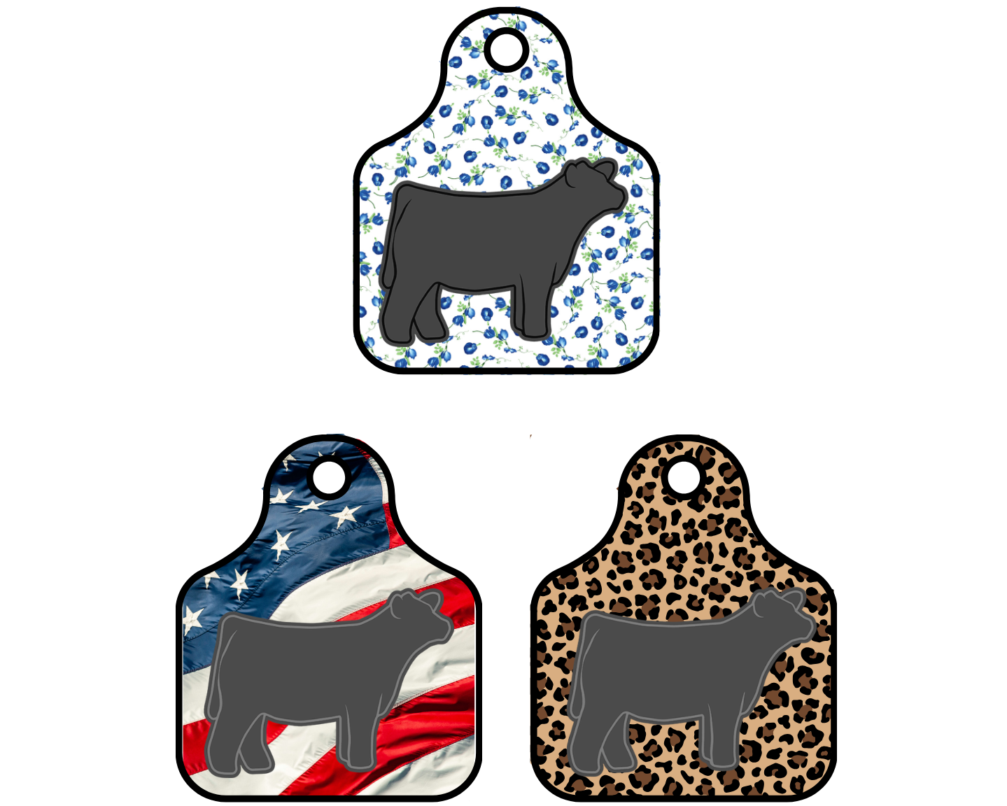2x2 Show Steer Ear Tag Sticker