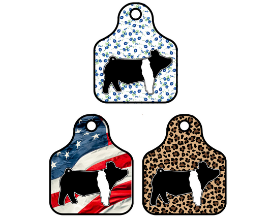 2x2 Show Pig Ear Tag Sticker