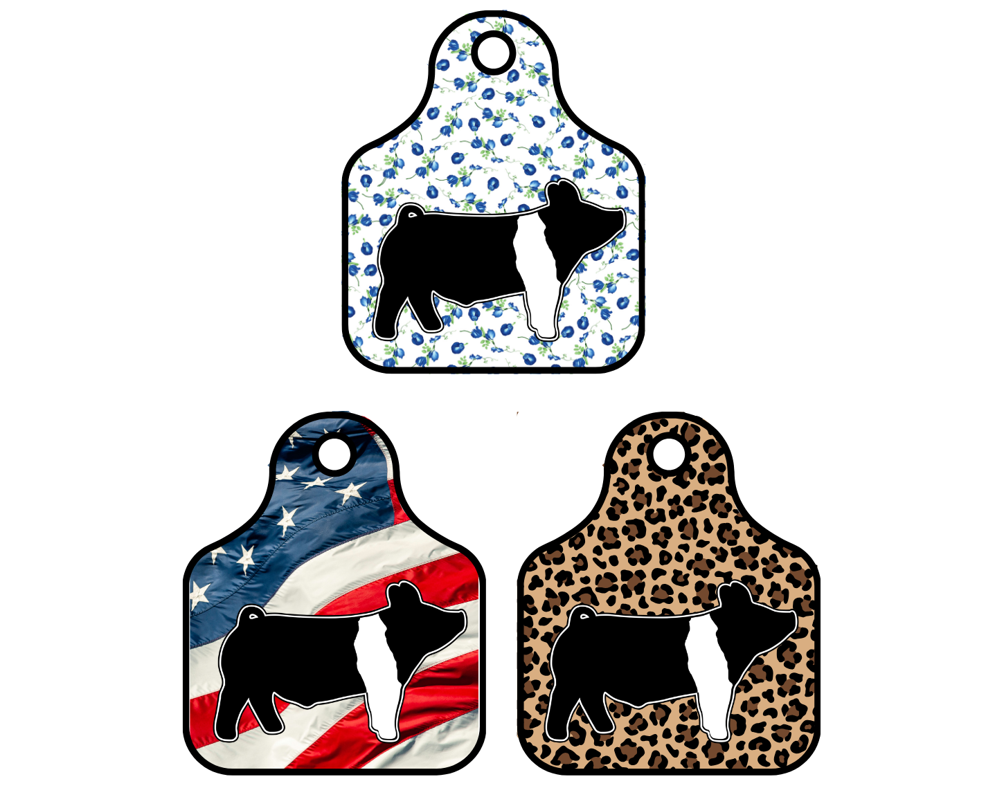 4x4 Show Pig Ear Tag Sticker