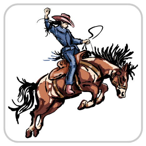 Vintage Saddle Bronc Rider Sticker